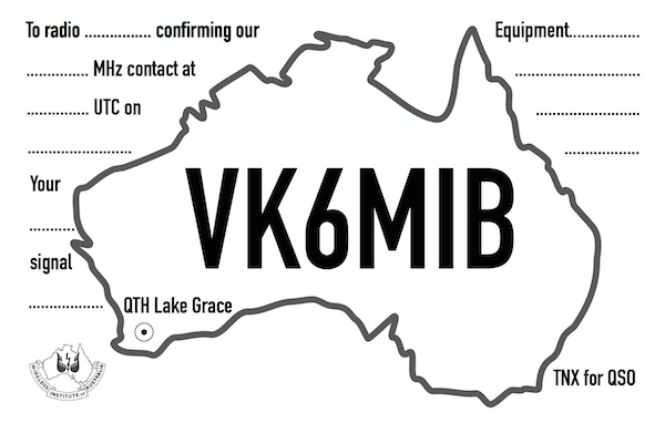 VK6MIB QSL card