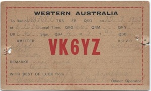vk6yz qsl card